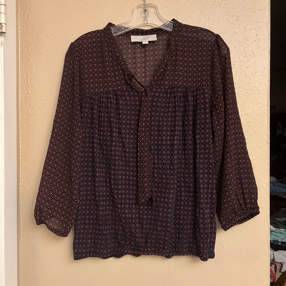 Ann Taylor Loft Geometric Blouse